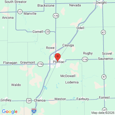 Map to  office in Pontiac, IL