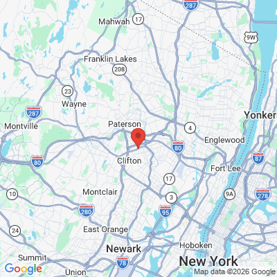 Map to  office in Clifton, NJ