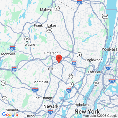 Map to  office in Clifton, NJ