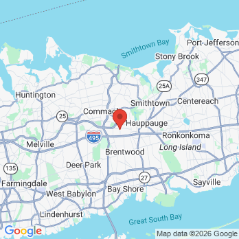 Map to Four Ever Smile Dental Implant Center office in Hauppauge, NY