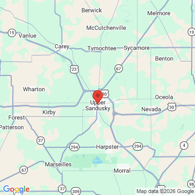 Map to  office in Upper Sandusky, OH