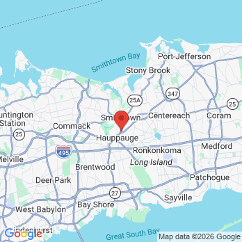 Map to The Center for Cosmetic Dentistry office in Smithtown, NY