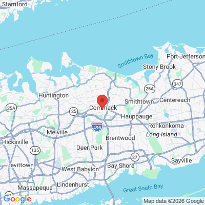 Map to  office in Commack, NY