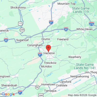 Map to  office in Hazleton, PA