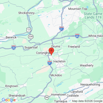 Map to  office in Hazleton, PA
