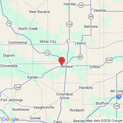 Map to  office in Glandorf, OH