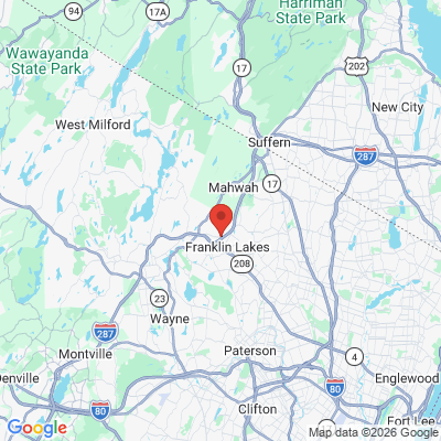 Map to  office in Franklin Lakes, NJ