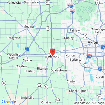 Map to  office in Wadsworth, OH
