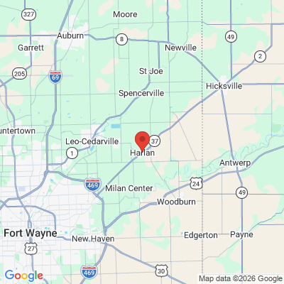 Map to  office in Harlan, IN