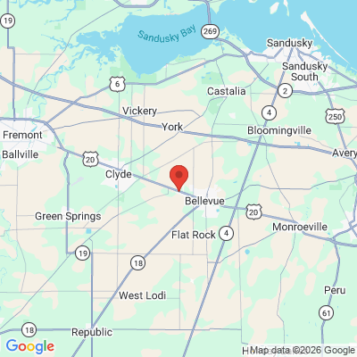 Map to  office in Bellevue, OH