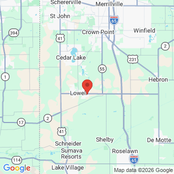 Map to Tri-Creek Family Dentistry office in Lowell, IN