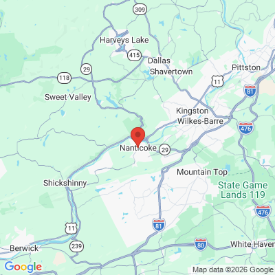 Map to  office in Nanticoke, PA