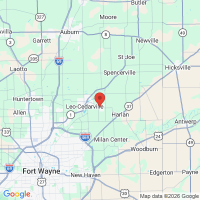 Map to  office in Grabill, IN