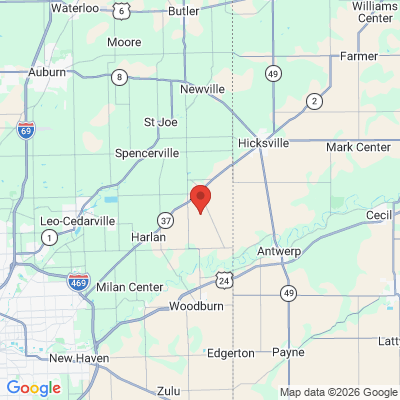 Map to  office in Harlan, IN