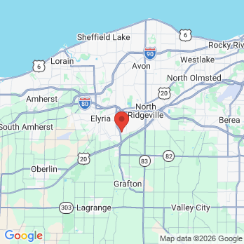 Map to BRIGHT NOW DENTAL office in Elyria, OH