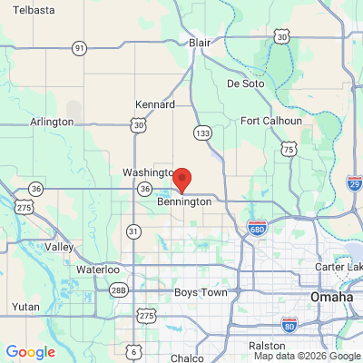 Map to  office in Bennington, NE