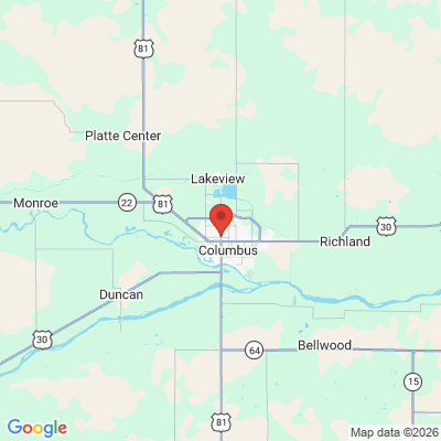 Map to  office in Columbus, NE