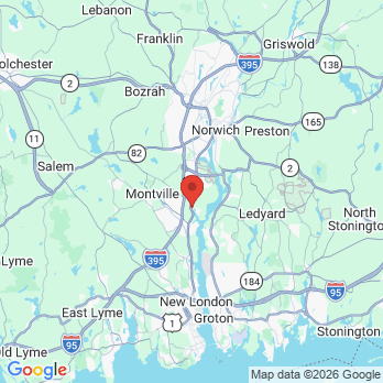 Map to Uncasville Dental Associates office in Montville, CT