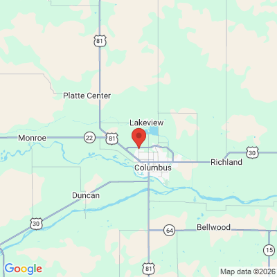 Map to  office in Columbus, NE
