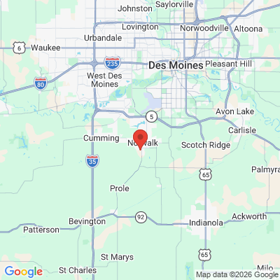Map to  office in Norwalk, IA