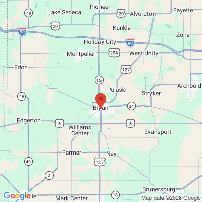 Map to  office in Bryan, OH