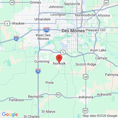 Map to  office in Norwalk, IA