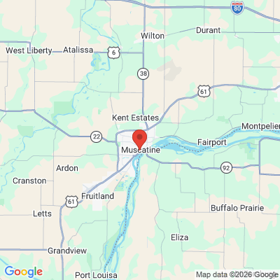 Map to  office in Muscatine, IA