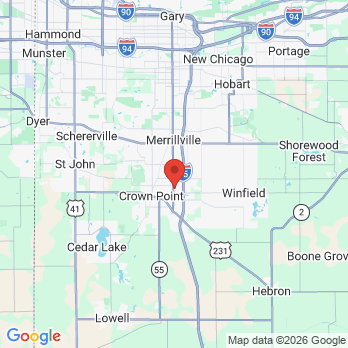 Map to Beacon Hill Dental office in Crown Point, IN