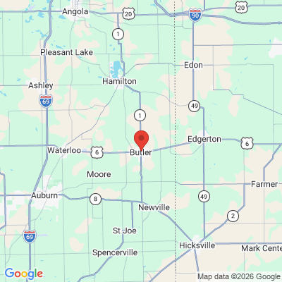 Map to  office in Butler, IN