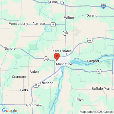 Map to  office in Muscatine, IA