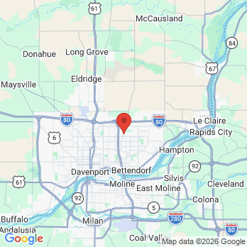 Map to Endodontic Specialists of the Quad Cities office in Davenport, IA