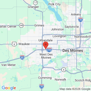 Map to Iowa Dental Arts, PC office in West Des Moines, IA