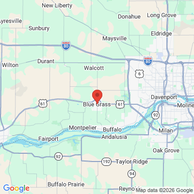 Map to  office in Blue Grass, IA