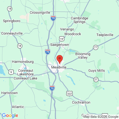 Map to  office in Meadville, PA