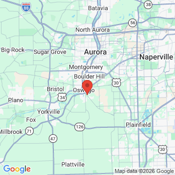 Map to Oswego Dental Specialists office in Oswego, IL