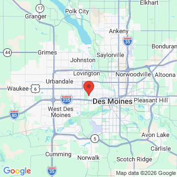 Map to University Dental Group office in Des Moines, IA