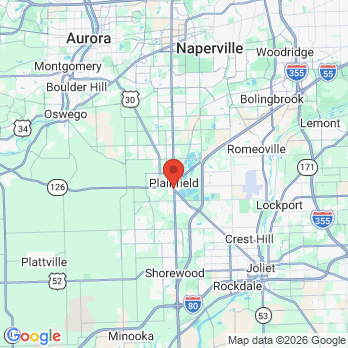 Map to Plainfield Dental office in Plainfield, IL
