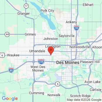 Map to Emergency Dental Care USA office in Des Moines, IA