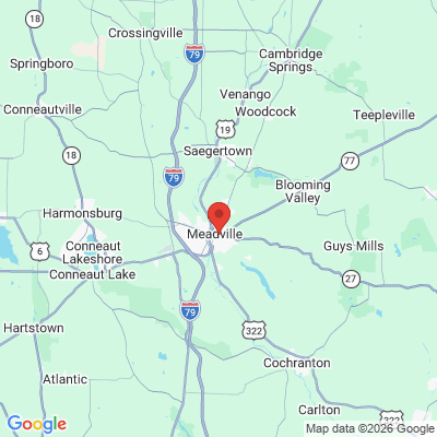 Map to  office in Meadville, PA