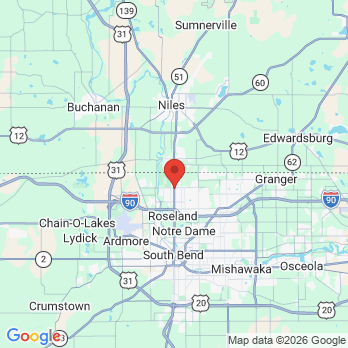 Map to Tulip Tree Dental Care office in South Bend, IN