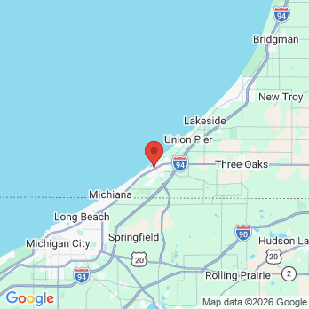Map to Harbor Country Dental: Hillary V. Knight, DDS office in New Buffalo, MI