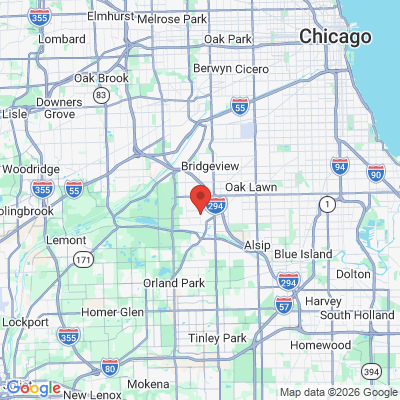 Map to Dental aesthetics  office in Palos Hills, IL
