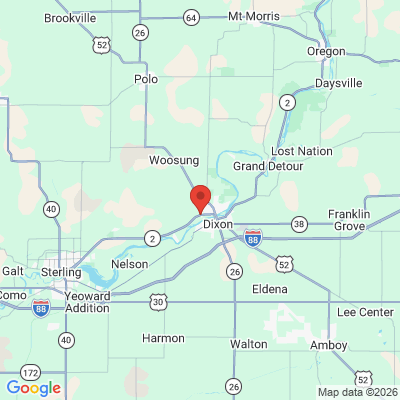 Map to  office in Dixon, IL