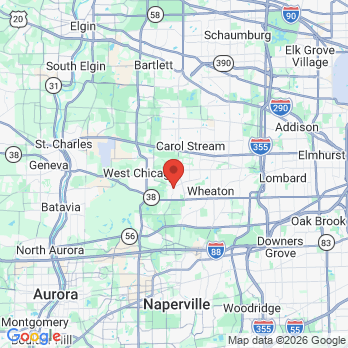 Map to Harvey M. Bogin, DDS and Sarah E. Bogin, DMD office in Winfield, IL