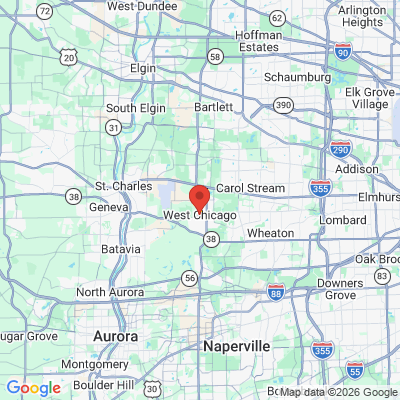 Map to  office in West Chicago, IL