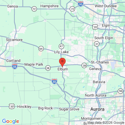 Map to Blackberry Dental office in Elburn, IL