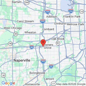 Map to Jackson Family Dentistry office in Downers Grove, IL