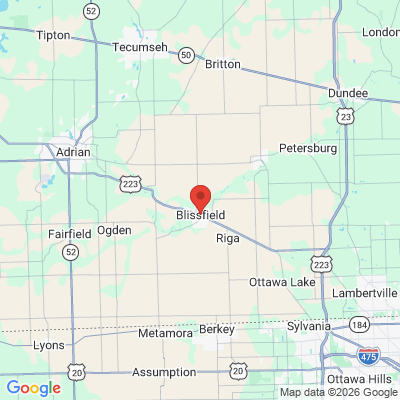 Map to  office in Blissfield, MI