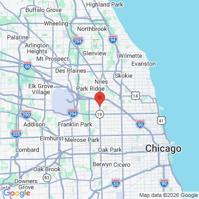 Map to  office in Harwood Heights, IL