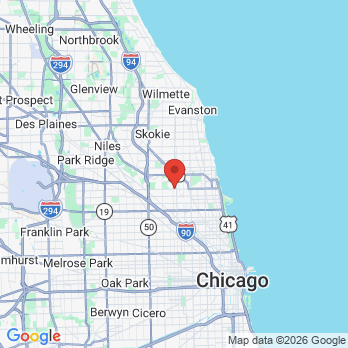 Map to Dr. Greg Tietzer D.D.S. office in Chicago, IL